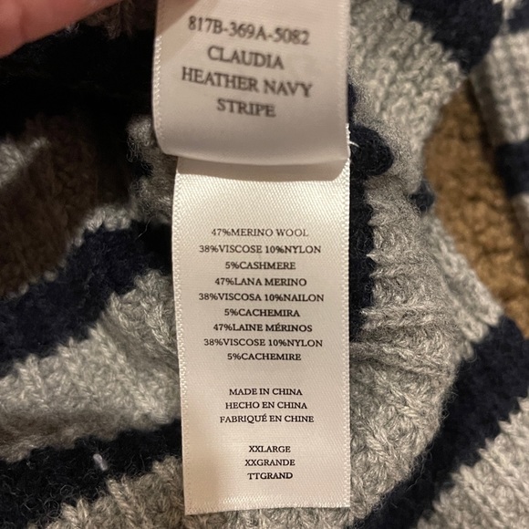 RAILS Claudia Mock Neck Striped Wool-blend Sweater - Picture 5 of 8